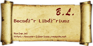 Becsár Libériusz névjegykártya